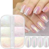 6 Colors Chrome Nail Powder Metallic