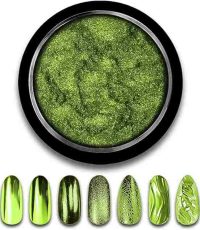 Green Chrome Nail Powder